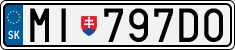 License plate of Slovakia, Cars