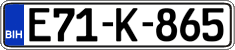 License plate of Bosnia and Herzegovina, Regular plates