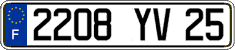 French license plate, FNI