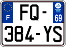 French license plate, SIV (ordinary)