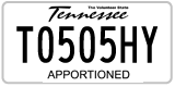 Tennessee, Apportioned
