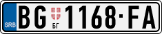 License plate of Serbia, Cars