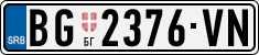 License plate of Serbia, Cars