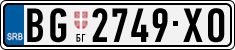 License plate of Serbia, Cars