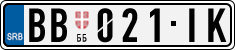 License plate of Serbia, Cars