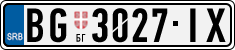 License plate of Serbia, Cars