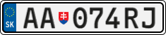 License plate of Slovakia, Cars