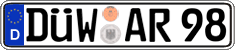 German license plate, Regular plates