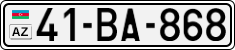License plate of Azerbaijan, Cars