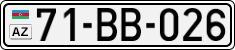 License plate of Azerbaijan, Cars