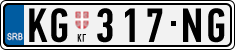 License plate of Serbia, Cars