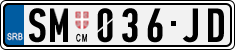 License plate of Serbia, Cars