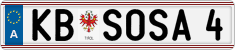 License plate of Austria, Vanity Plates