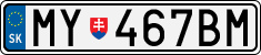 License plate of Slovakia, Cars