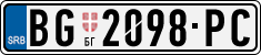License plate of Serbia, Cars