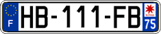 French license plate, SIV (ordinary)