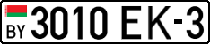 License plate Belarus, Cars (2004)
