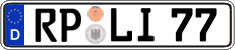 German license plate, Regular plates