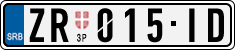 License plate of Serbia, Cars