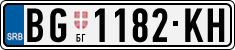 License plate of Serbia, Cars