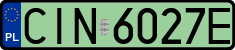 License plates of Poland, Electric vehicles