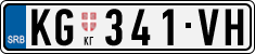 License plate of Serbia, Cars