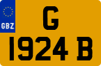 License plate of Gibraltar, Regular car plates (G 1234 A)