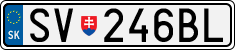 License plate of Slovakia, Cars