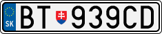 License plate of Slovakia, Cars