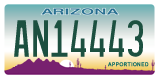Arizona, Apportioned (AB-12345/AB12345)