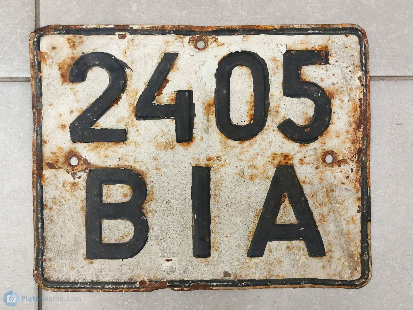 2405 ВІА, License plate without vehicle 