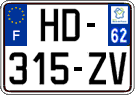 French license plate, SIV (ordinary)