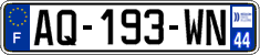 French license plate, SIV (ordinary)