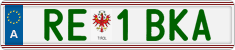 License plate of Austria, Regular plates