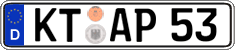 German license plate, Regular plates