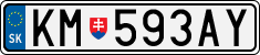 License plate of Slovakia, Cars