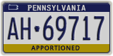 Pennsylvania, Specialty plates (AB-123XX)