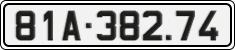 License plate of Vietnam, Cars