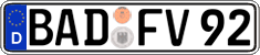 German license plate, Regular plates
