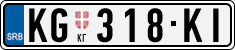 License plate of Serbia, Cars