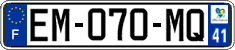 French license plate, SIV (ordinary)