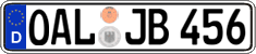 German license plate, Regular plates