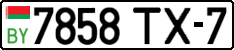 License plate Belarus, Cars (2004)