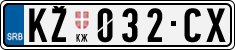 License plate of Serbia, Cars