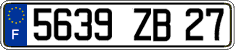 French license plate, FNI