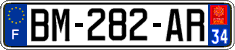 French license plate, SIV (ordinary)