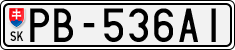 License plate of Slovakia, Cars