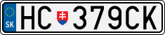 License plate of Slovakia, Cars