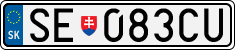 License plate of Slovakia, Cars