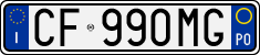 License plate of Italy, Cars (1994 year series)
